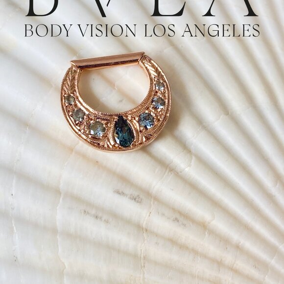 The Boston Tiger BVLA - 14k Solid Rose Hinge Ring for Daith or Septum - Picture 5 of 9